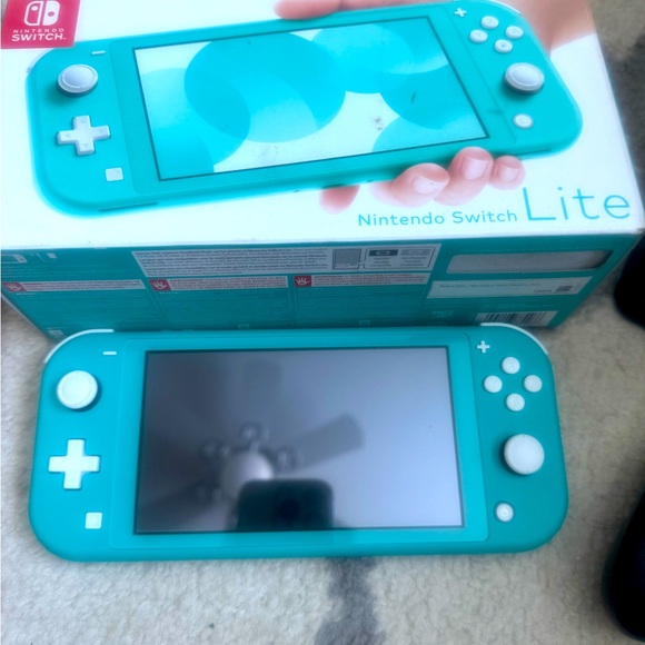 Nintendo Other - NINTENDO SWITCH LITE TURQUOISE BUNDLE 3 games screen protector carry case access